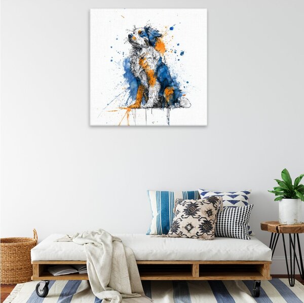 Obraz na plátně - Barevný psí portrét - 80x80 cm