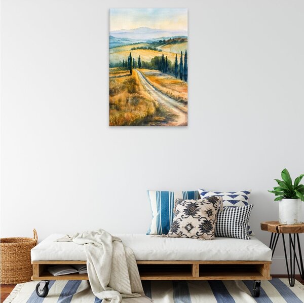 Obraz na plátně - Toskánská cesta - 80x120 cm