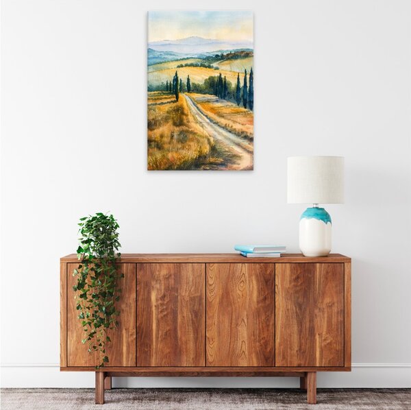 Obraz na plátně - Toskánská cesta - 80x120 cm