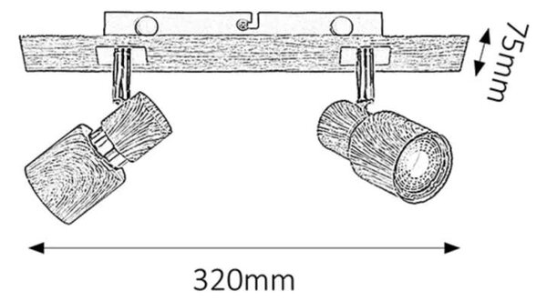 Rabalux 6126 Merkur grey - Nástěnné bodové svítidlo se dvěma vypínači, 2 x GU10 (Nástěnná dvoubodovka v šedé barvě, dva vypínače na svítidle, vhodné např. nad postel nebo nad gauč)