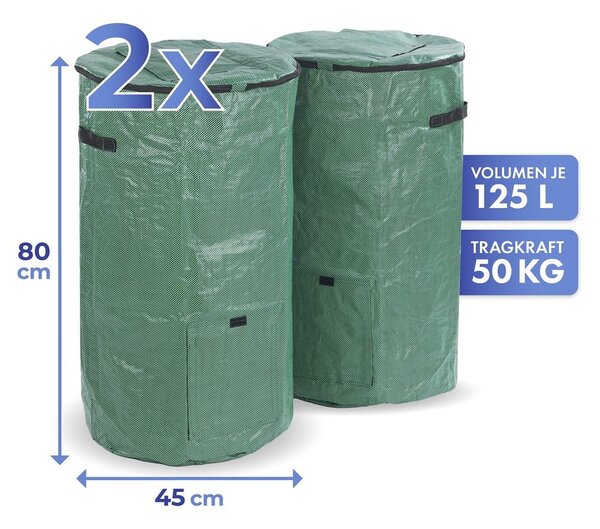 Zelené kompostery v sadě 2 ks 125 l – Maximex
