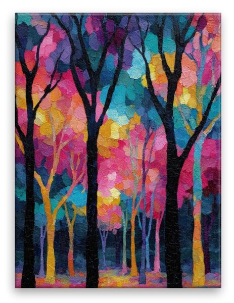 Obraz na plátně - Duhový les - 30x40 cm - CZ výroba
