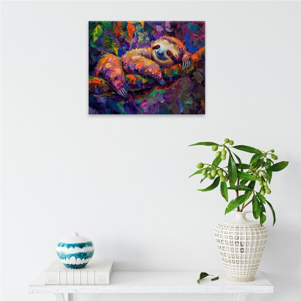 Obraz na plátně - Duhový lenochod 2 - 50x40 cm
