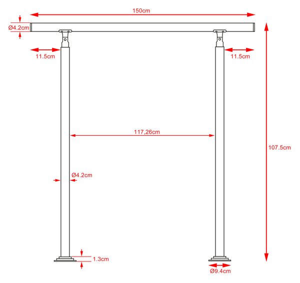 Deuba Schodišťové zábradlí - 150cm