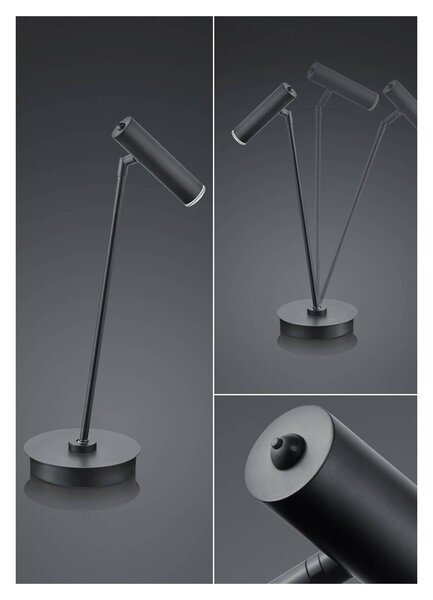 LED stolní lampa Tom, stmívatelná, černá