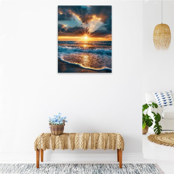 Obraz na plátně - Zlatý mořský úsvit - 40x50 cm
