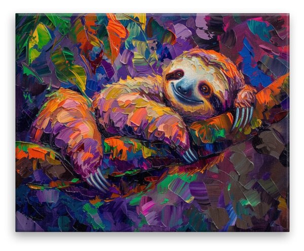 Obraz na plátně - Duhový lenochod 2 - 50x40 cm