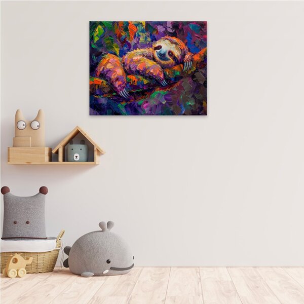 Obraz na plátně - Duhový lenochod 2 - 50x40 cm