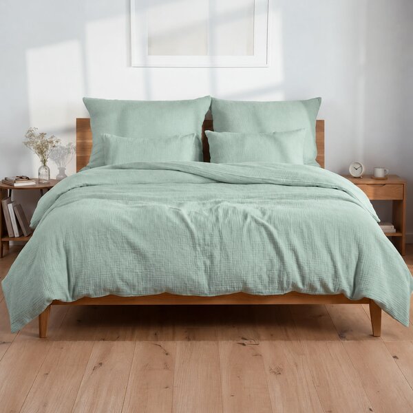 DARRÉ Mušelínové povlečení Dusty green Velikost: 140 x 200 + 70 x 90
