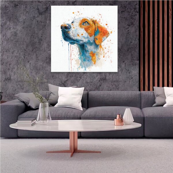 Obraz na plátně - Barevný psí pohled - 80x80 cm
