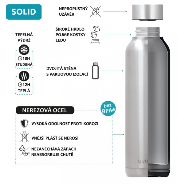 Quokka nerezová termoláhev Solid Tropical 510 ml