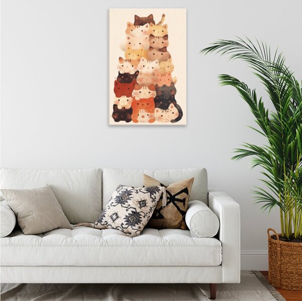 Obraz na plátně - Kočičí pyramida - 80x120 cm