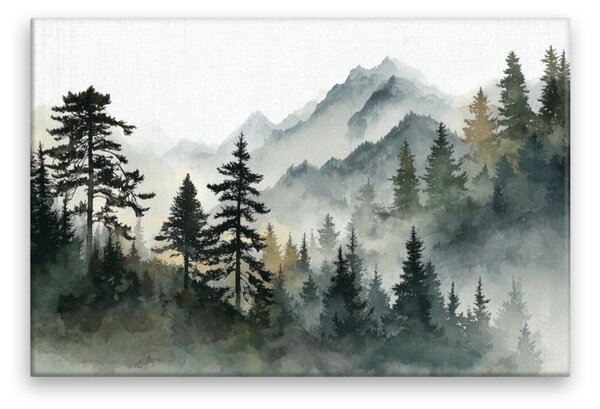Obraz na plátně - Mlhavé hory - 120x80 cm - CZ výroba