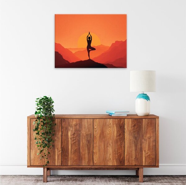 Obraz na plátně - Ranní jóga harmonie - 40x30 cm