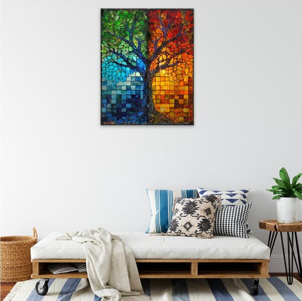 Obraz na plátně - Barevný strom života 2 - 40x50 cm