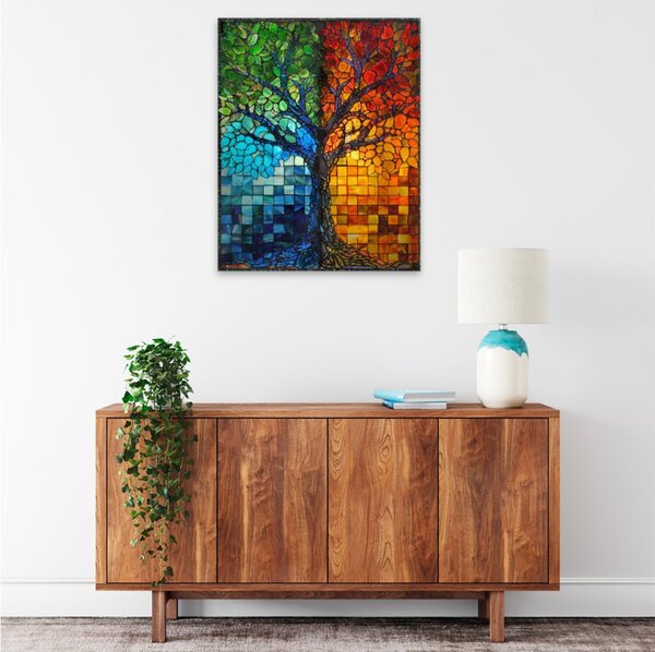 Obraz na plátně - Barevný strom života 2 - 40x50 cm