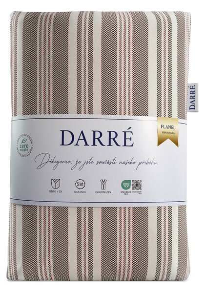 DARRÉ Flanelové povlečení Bordové proužky Velikost: 140 x 200 + 70 x 90
