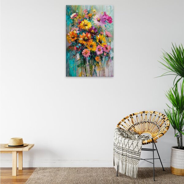 Obraz na plátně - Tančící květy - 80x120 cm