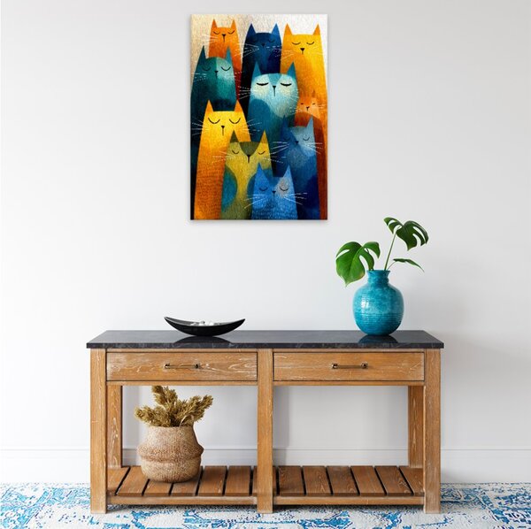 Obraz na plátně - Kočičí společenství - 80x120 cm