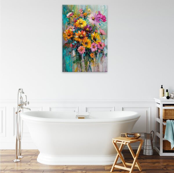 Obraz na plátně - Tančící květy - 80x120 cm