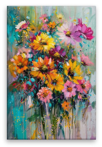 Obraz na plátně - Tančící květy - 80x120 cm