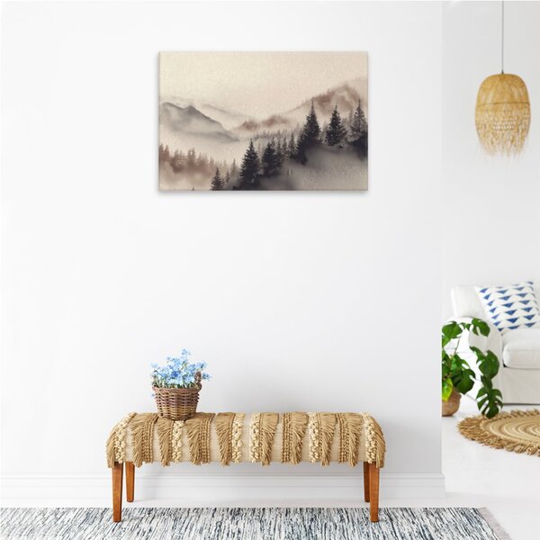 Obraz na plátně - Mlhavé horské ticho - 120x80 cm