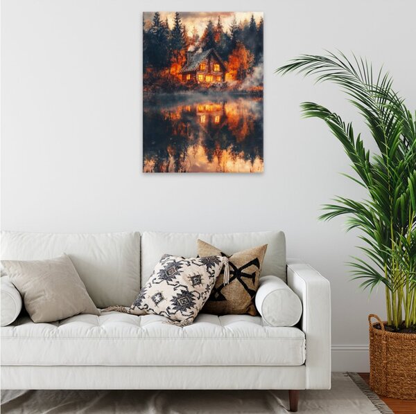 Obraz na plátně - Podzimní srub - 30x40 cm - CZ výroba