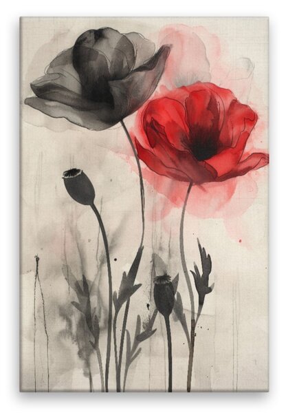 Obraz na plátně - Květinový akvarel - 80x120 cm