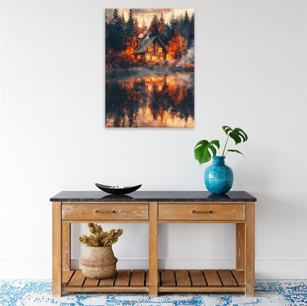 Obraz na plátně - Podzimní srub - 30x40 cm - CZ výroba