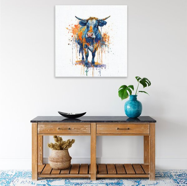 Obraz na plátně - Modrý býk - 80x80 cm - CZ výroba