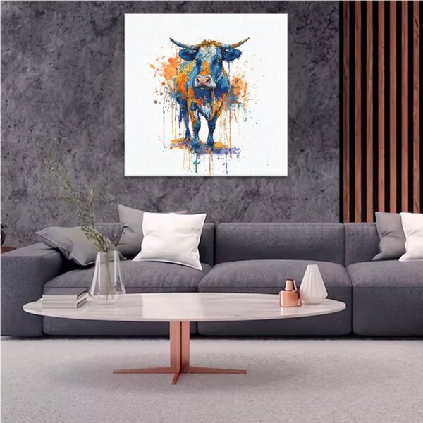 Obraz na plátně - Modrý býk - 80x80 cm - CZ výroba