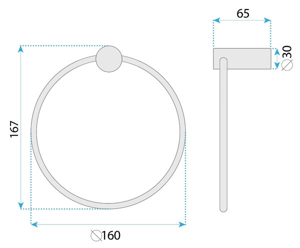 Koupelnový věšák Ring 64106 SOLO Titan
