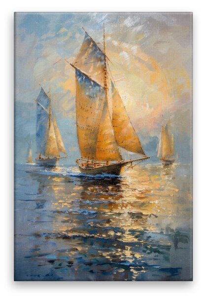 Obraz na plátně - Zlaté plachty 2 - 80x120 cm