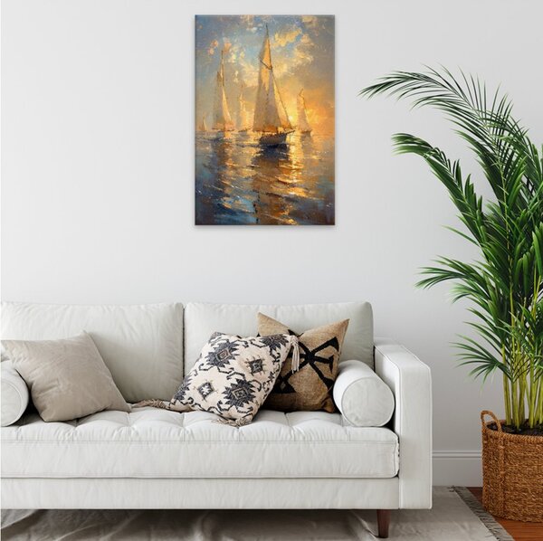 Obraz na plátně - Zlaté plachty - 80x120 cm - CZ výroba
