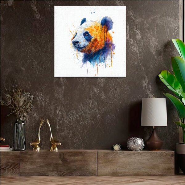 Obraz na plátně - Barevná panda - 80x80 cm - CZ výroba