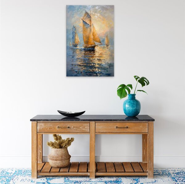 Obraz na plátně - Zlaté plachty 2 - 80x120 cm
