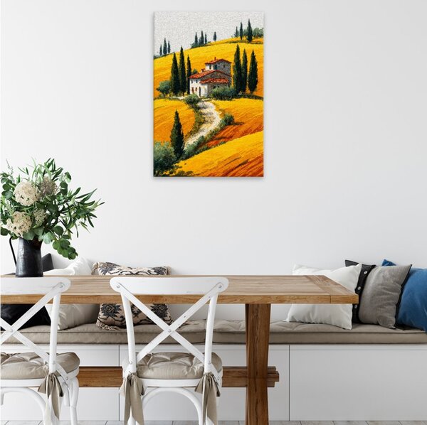 Obraz na plátně - Zlatá toskánská idyla - 80x120 cm