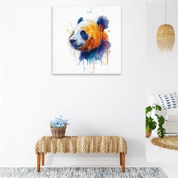 Obraz na plátně - Barevná panda - 80x80 cm - CZ výroba