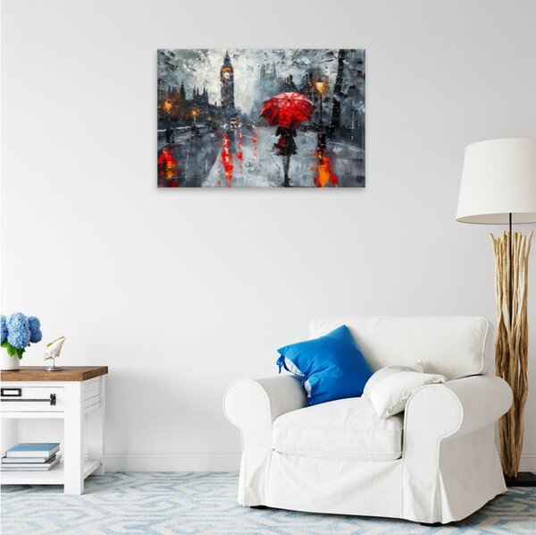 Obraz na plátně - Londýnský deštivý večer 3 - 120x80 cm