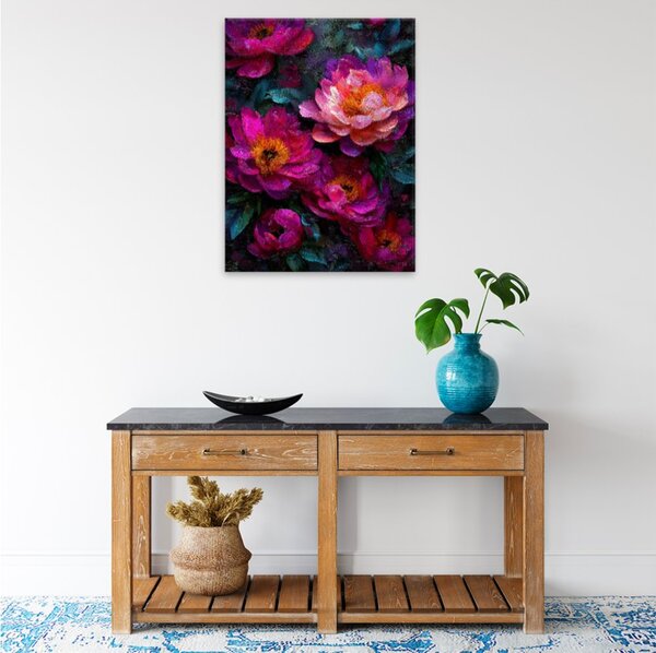 Obraz na plátně - Purpurové pivoňky - 30x40 cm