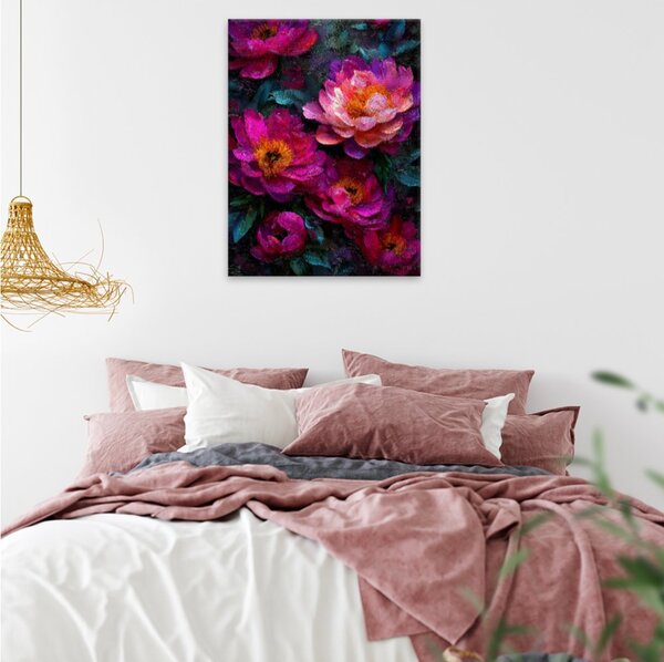 Obraz na plátně - Purpurové pivoňky - 30x40 cm