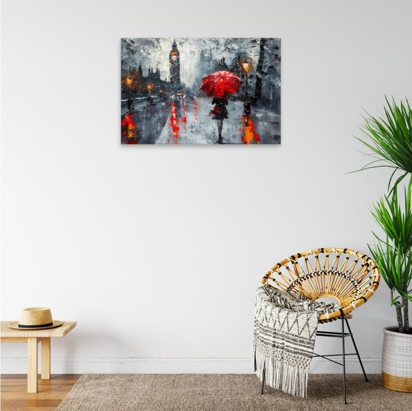 Obraz na plátně - Londýnský deštivý večer 3 - 120x80 cm
