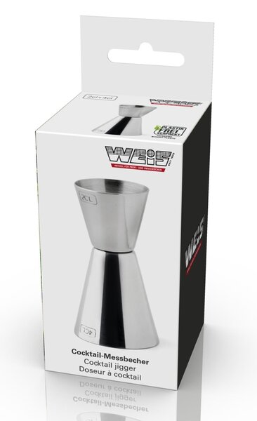 Dvojitá odměrka, nerez, 20 ml, 40 ml - WEIS