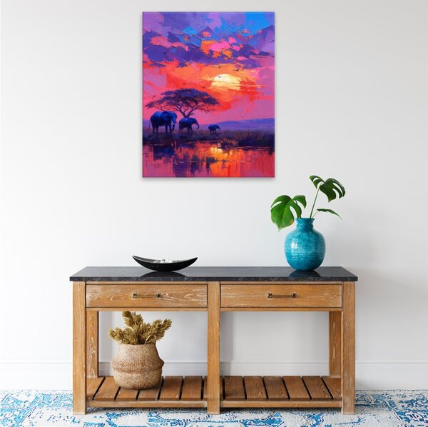 Obraz na plátně - Africký západ slunce - 40x50 cm