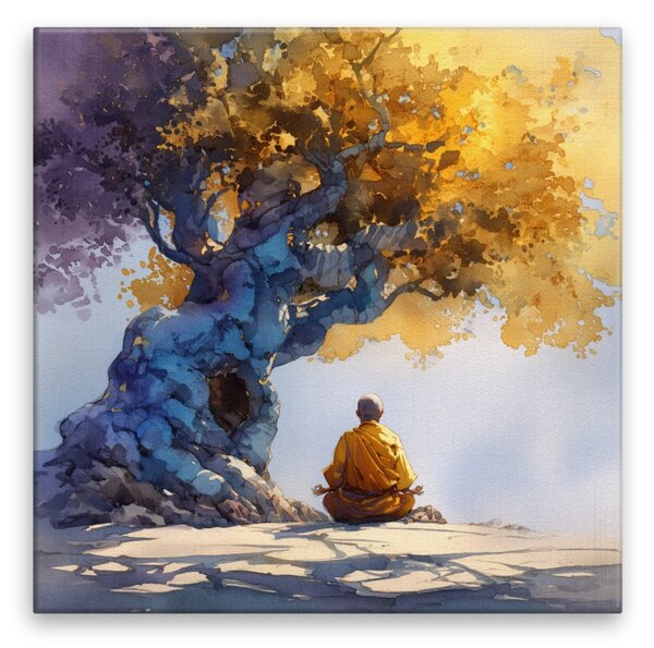 Obraz na plátně - Meditace pod stromem - 80x80 cm