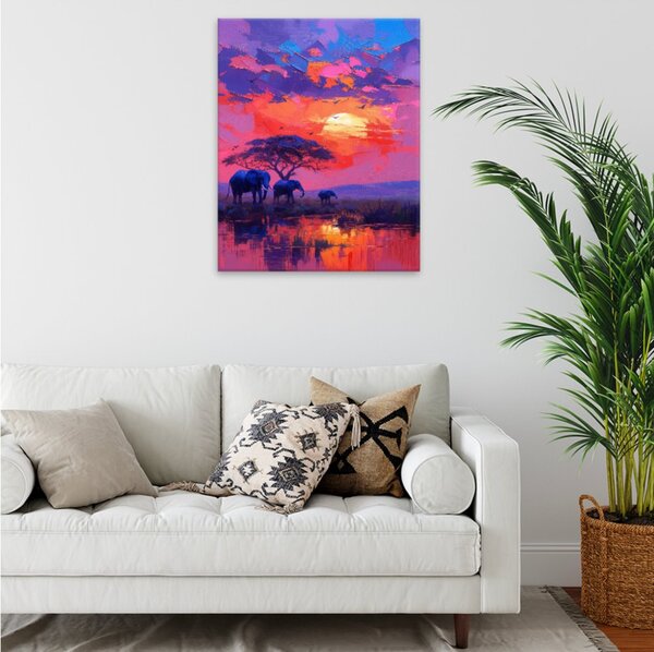 Obraz na plátně - Africký západ slunce - 40x50 cm