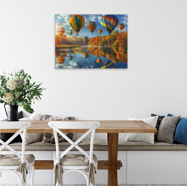 Obraz na plátně - Podzimní balónová symfonie - 40x30 cm