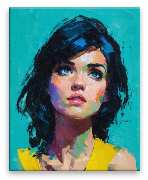 Obraz na plátně - Barevný portrét dívky - 40x50 cm