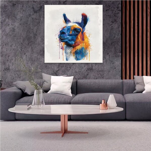 Obraz na plátně - Barevná lama 2 - 80x80 cm - CZ výroba