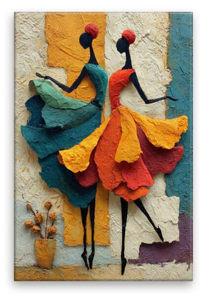 Obraz na plátně - Barevné tanečnice - 80x120 cm